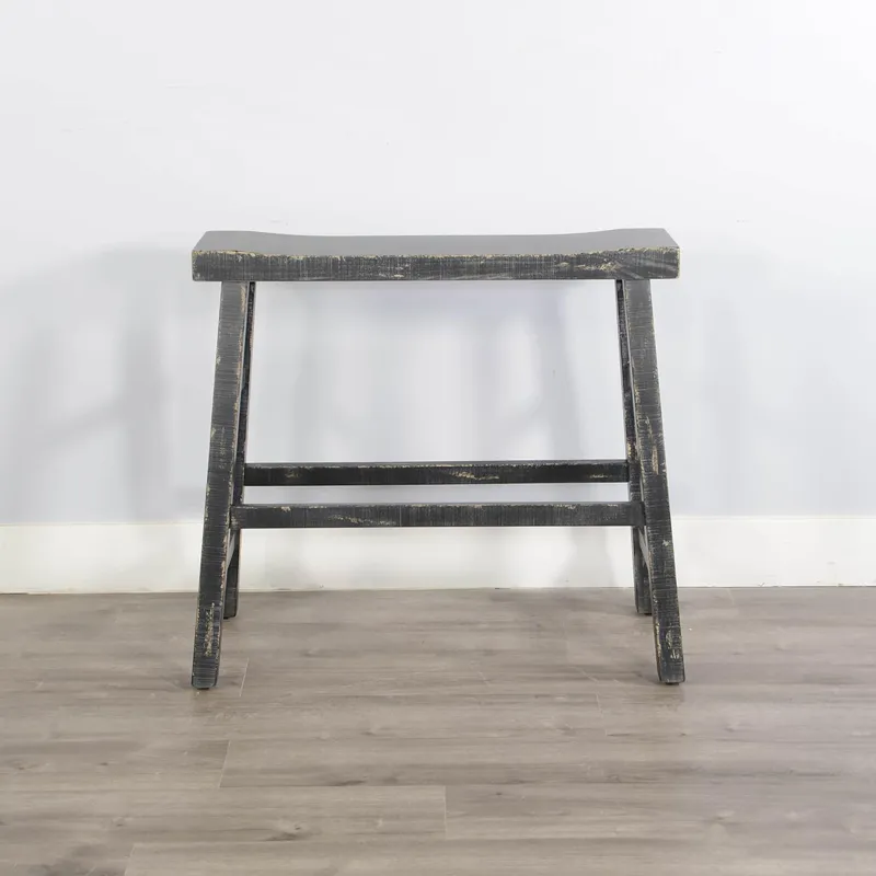 MARINA Black Sand 30"H Bench, Wood Seat