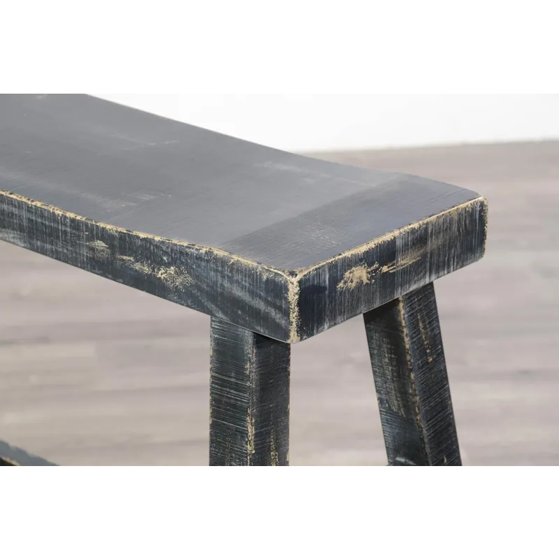 MARINA Black Sand 30"H Bench, Wood Seat