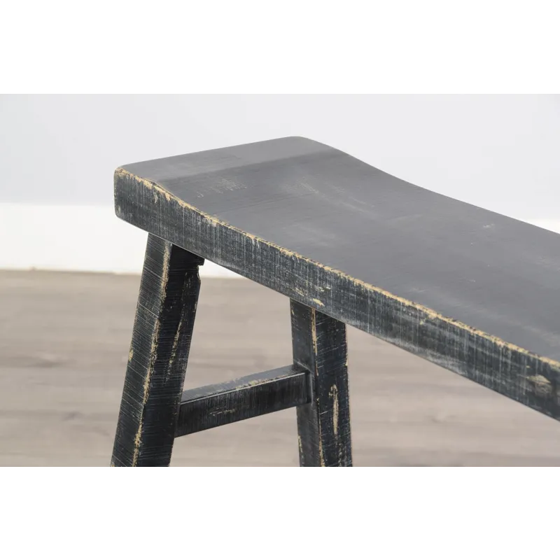 MARINA Black Sand 30"H Bench, Wood Seat
