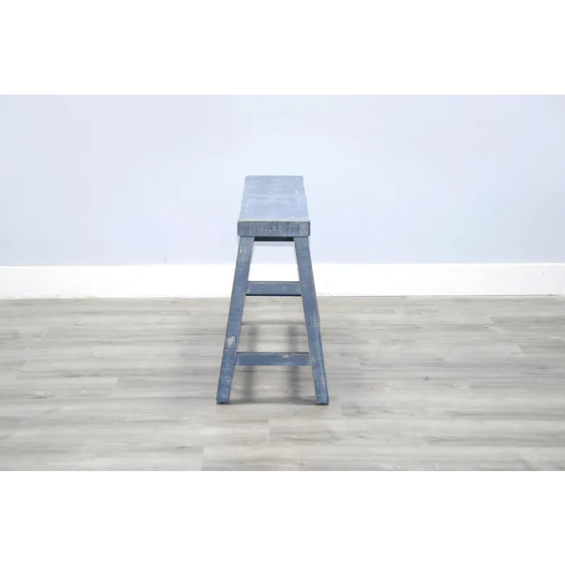 MARINA Ocean Blue 30"H Bench, Wood Seat