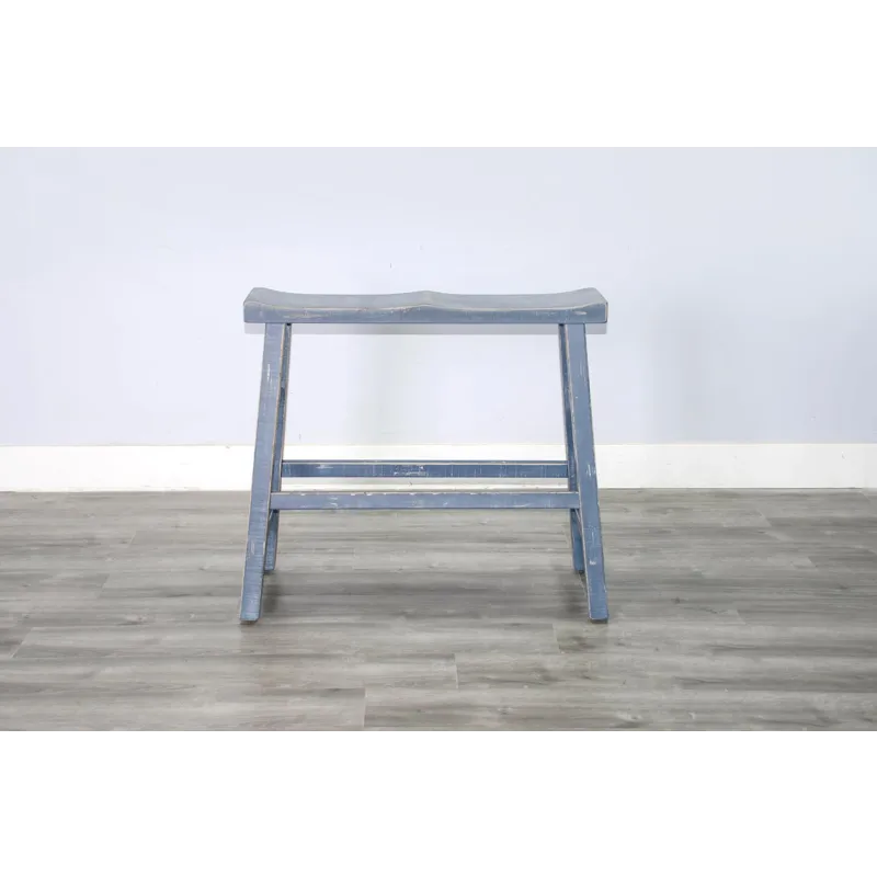 MARINA Ocean Blue 30"H Bench, Wood Seat