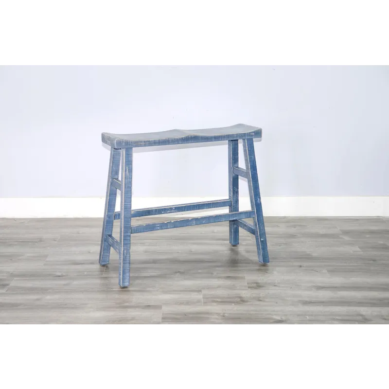 MARINA Ocean Blue 30"H Bench, Wood Seat