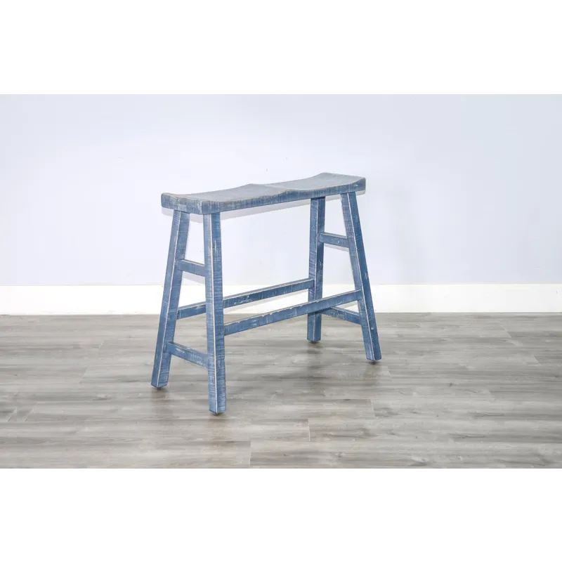 MARINA Ocean Blue 30"H Bench, Wood Seat