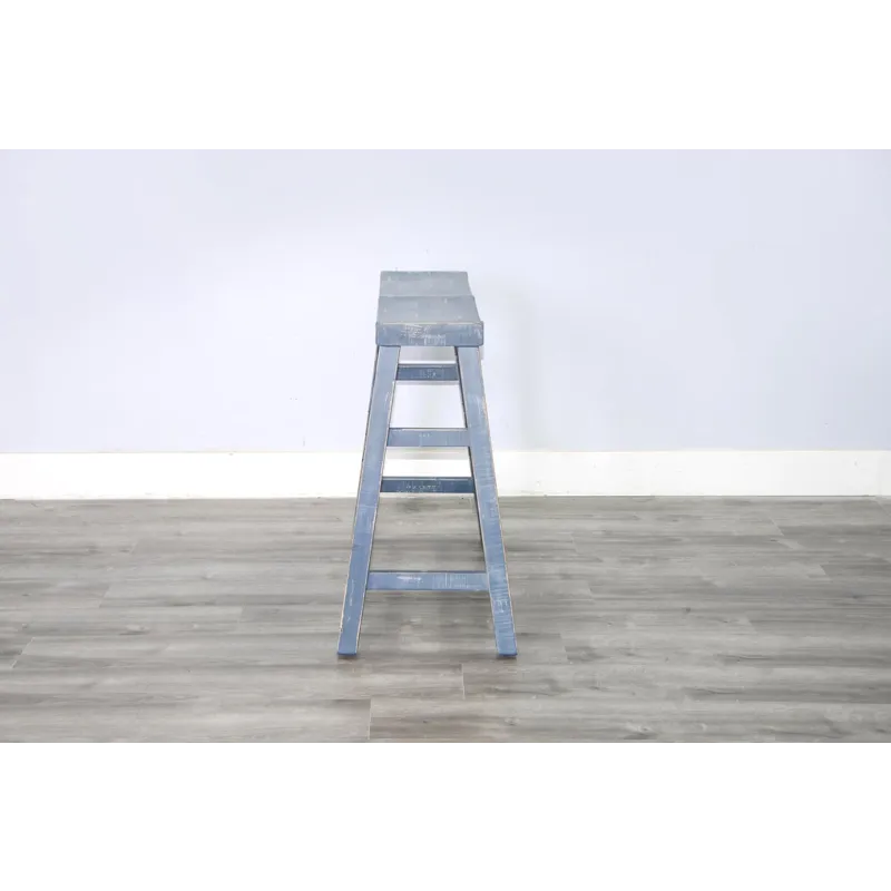 MARINA Ocean Blue 30"H Bench, Wood Seat