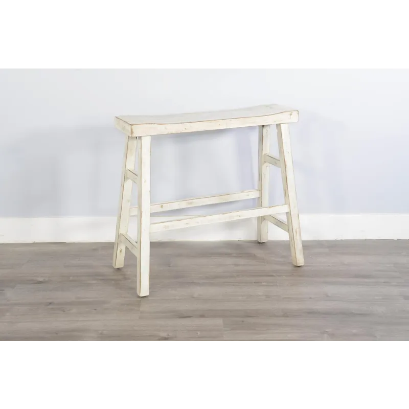 MARINA White Sand 30'H Bench, Wood Seat