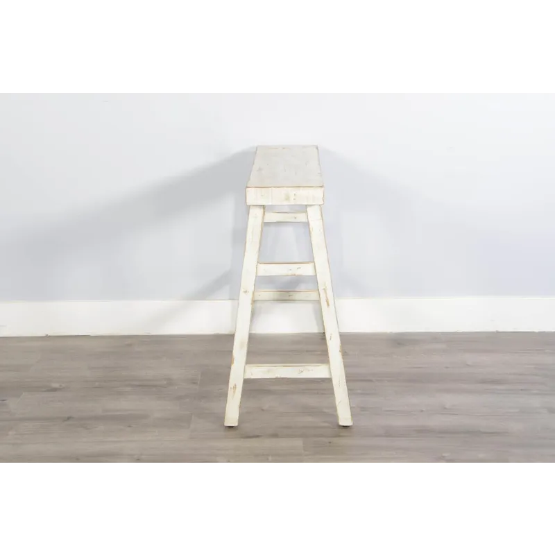 MARINA White Sand 30'H Bench, Wood Seat