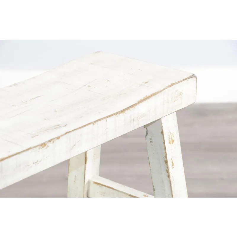 MARINA White Sand 30'H Bench, Wood Seat