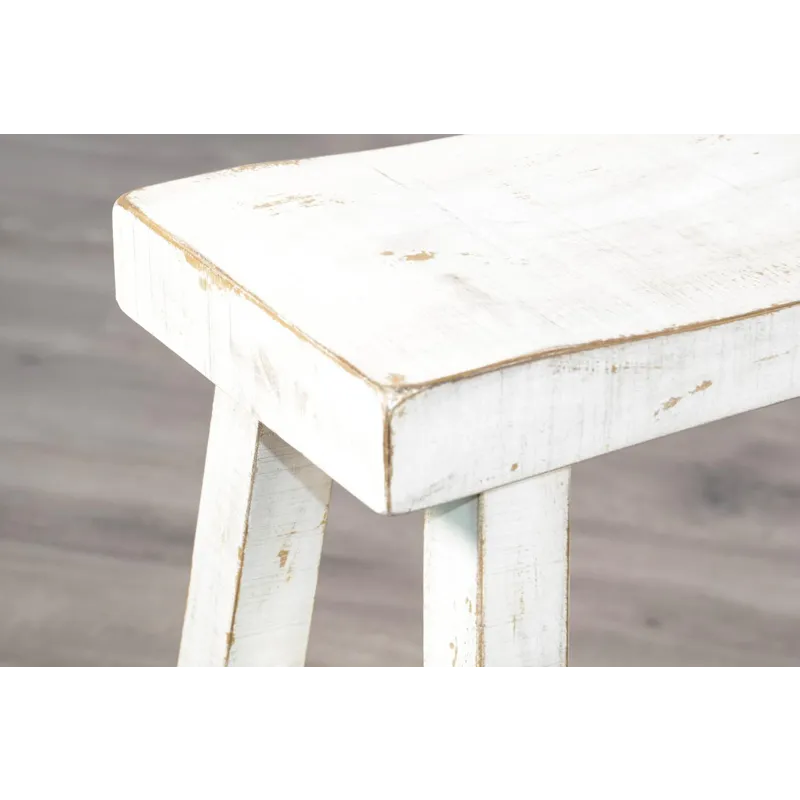 MARINA White Sand 30'H Bench, Wood Seat