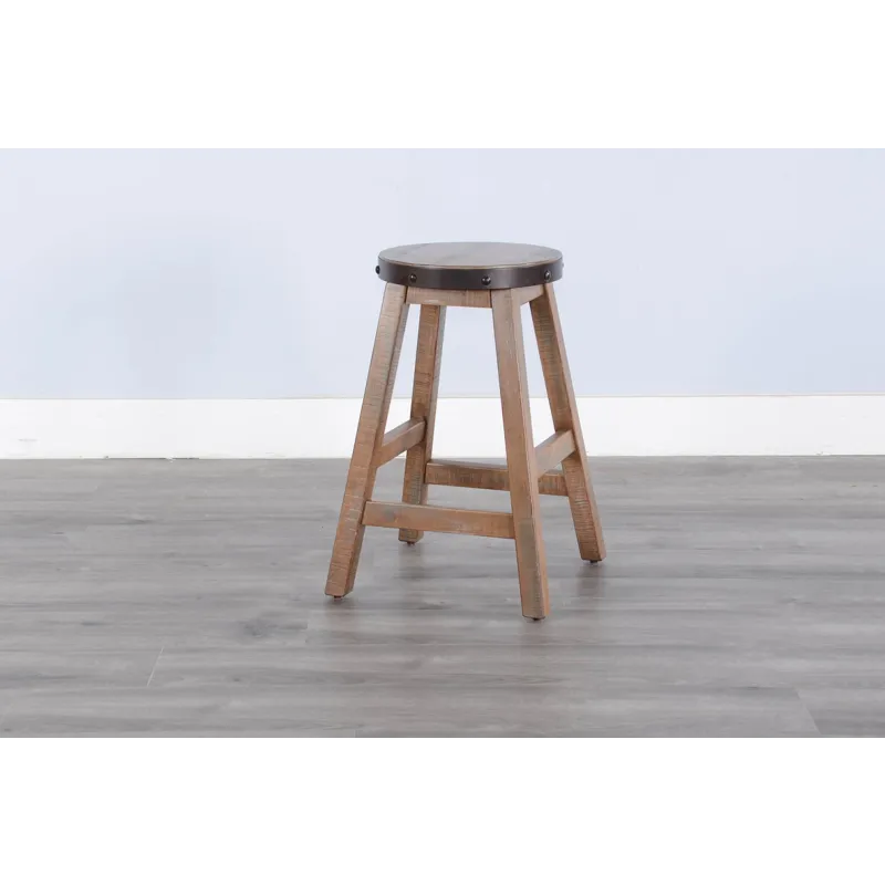 San Diego 24"H Stool, Wood Seat