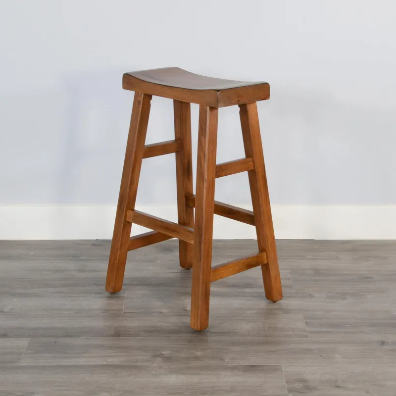 30"H Sedona Saddle Seat Stool, Wood Seat