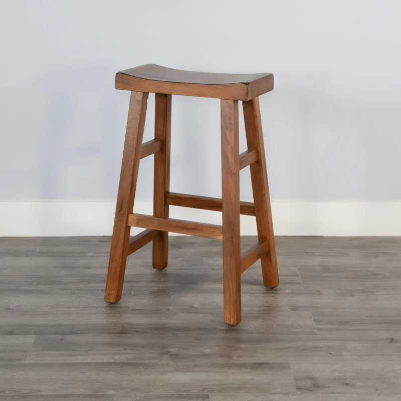 30"H Sedona Saddle Seat Stool, Wood Seat
