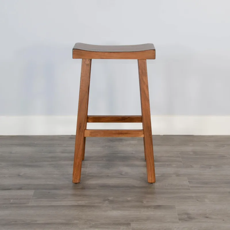 30"H Sedona Saddle Seat Stool, Wood Seat