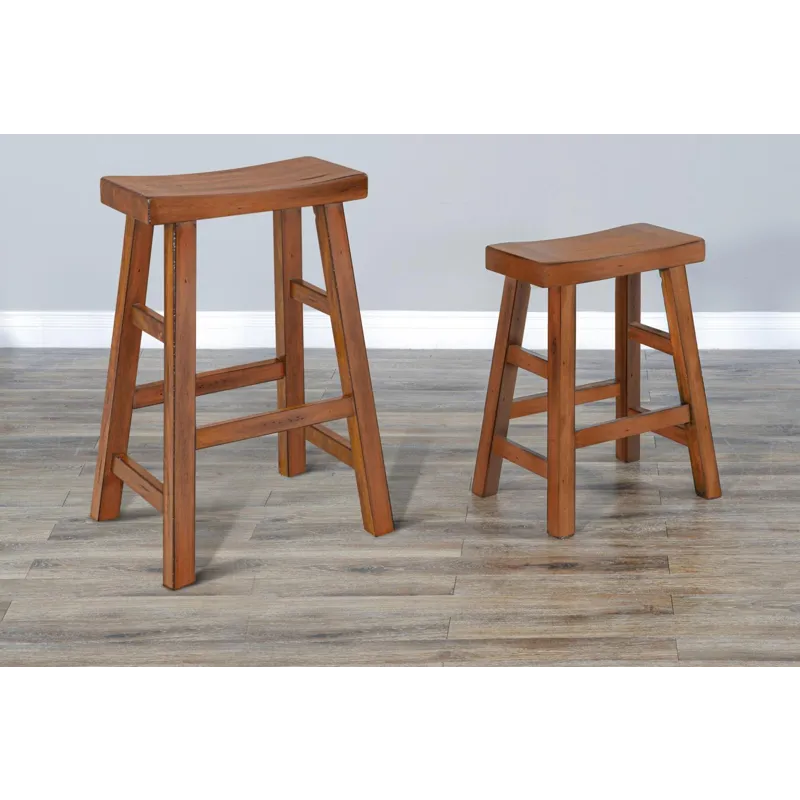30"H Sedona Saddle Seat Stool, Wood Seat