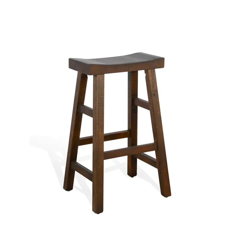 HOMESTEAD 30"H Saddle Seat Stool, Wood Seat