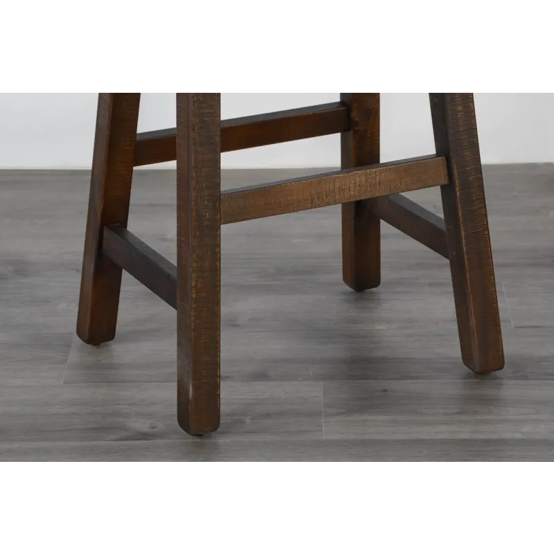 HOMESTEAD 30"H Saddle Seat Stool, Wood Seat