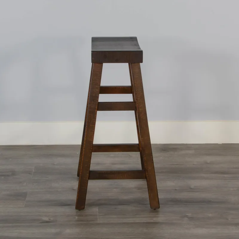 HOMESTEAD 30"H Saddle Seat Stool, Wood Seat