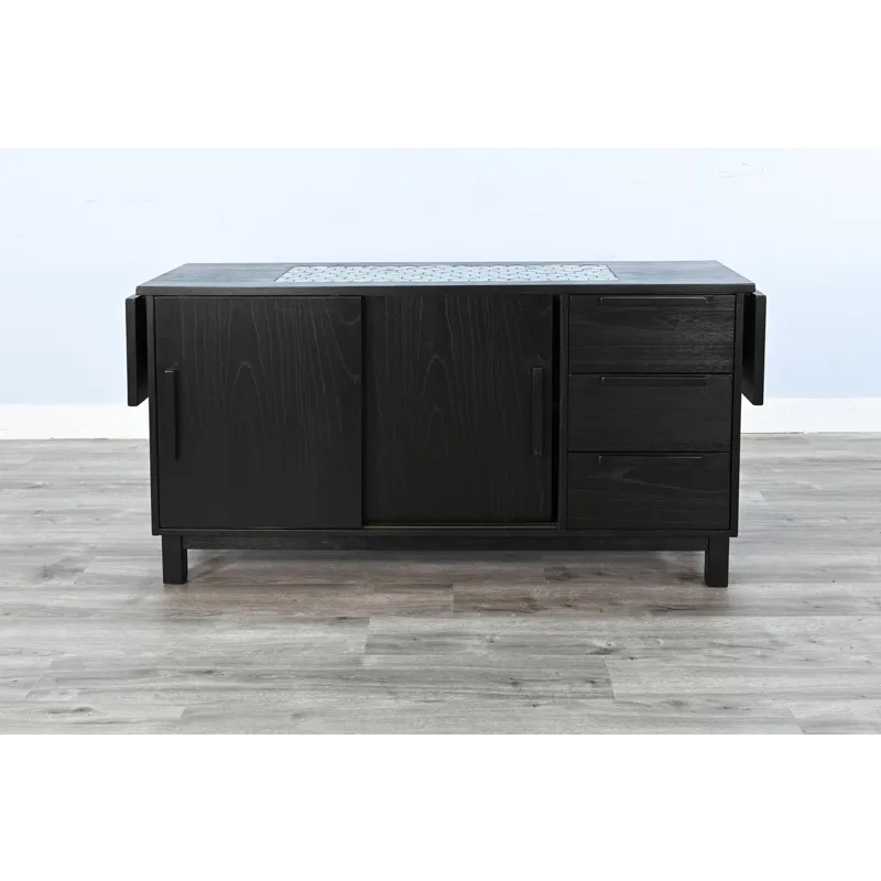 GEOVANNI Buffet w/ Tile Insert on Top w/  Drop Leaves on End