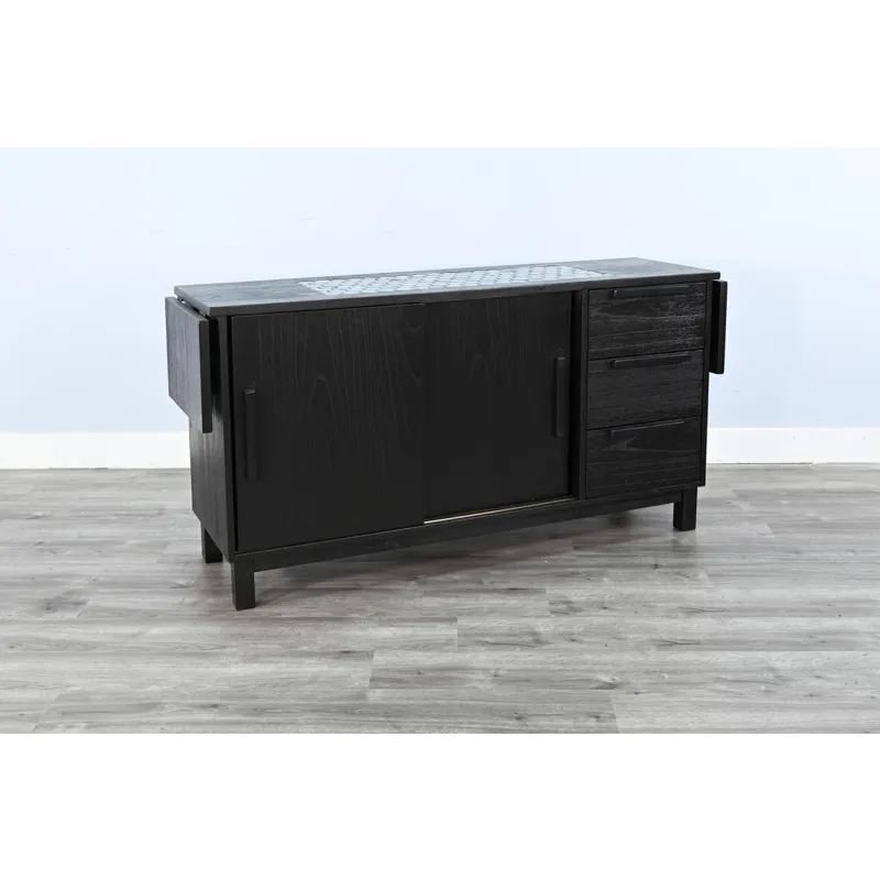 GEOVANNI Buffet w/ Tile Insert on Top w/  Drop Leaves on End
