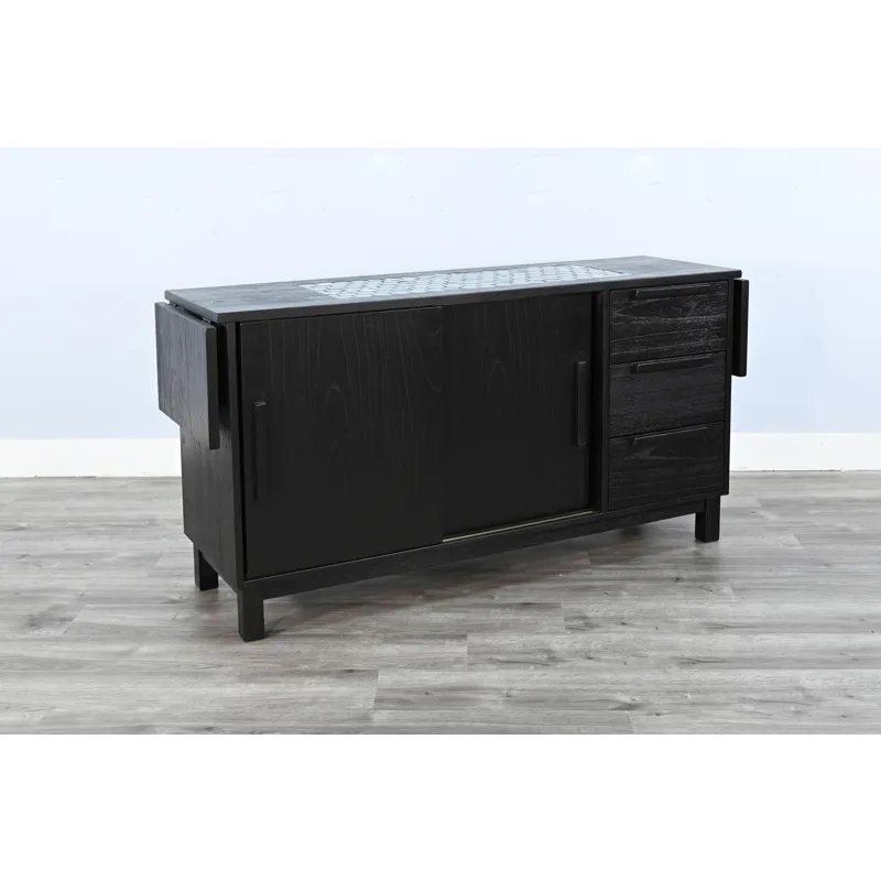 GEOVANNI Buffet w/ Tile Insert on Top w/  Drop Leaves on End