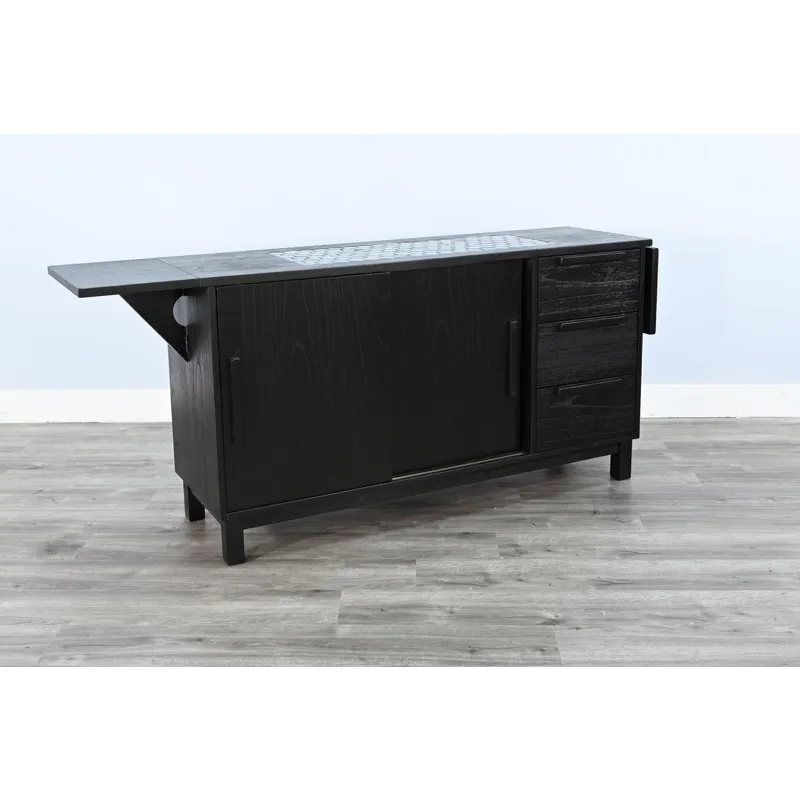 GEOVANNI Buffet w/ Tile Insert on Top w/  Drop Leaves on End