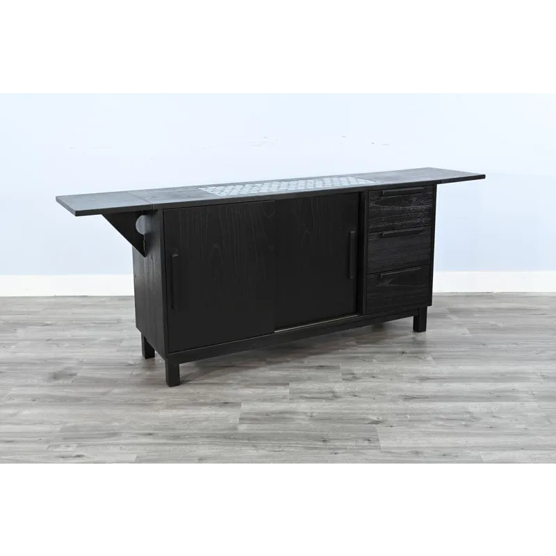 GEOVANNI Buffet w/ Tile Insert on Top w/  Drop Leaves on End