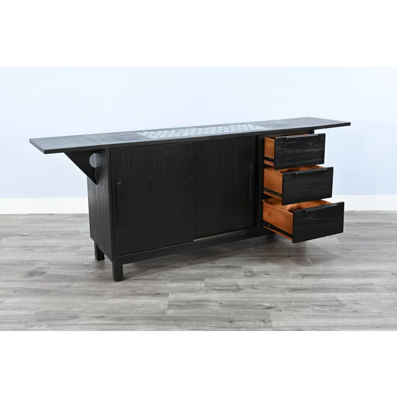 GEOVANNI Buffet w/ Tile Insert on Top w/  Drop Leaves on End