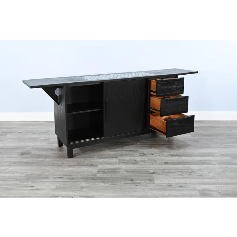 GEOVANNI Buffet w/ Tile Insert on Top w/  Drop Leaves on End
