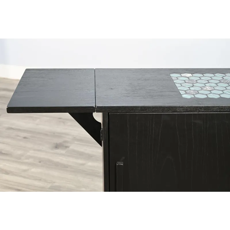 GEOVANNI Buffet w/ Tile Insert on Top w/  Drop Leaves on End