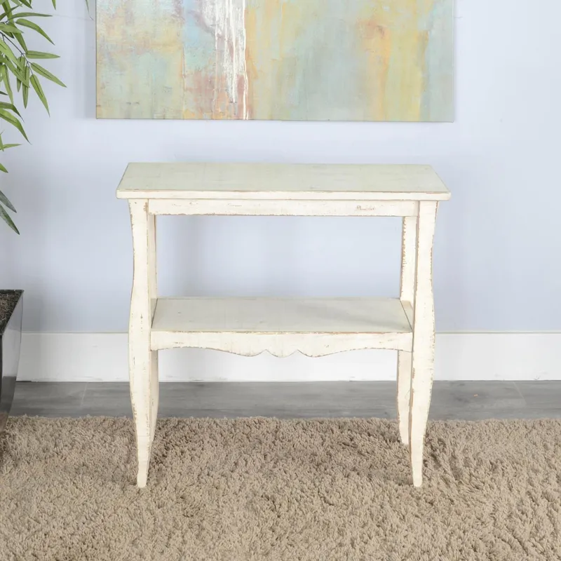 MARINA White Sand Side Table