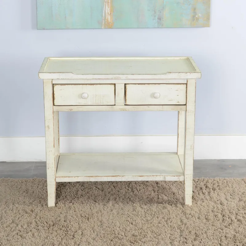 MARINA White Sand Side Table