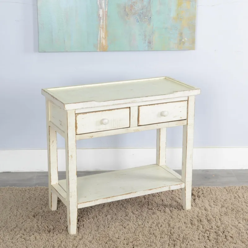 MARINA White Sand Side Table