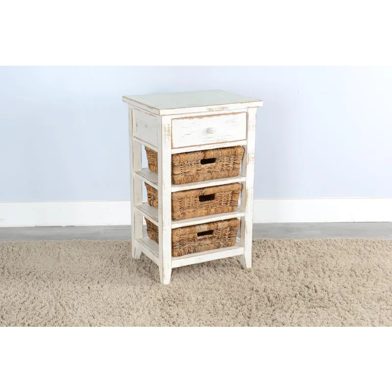 MARINA White Sand Storage Table