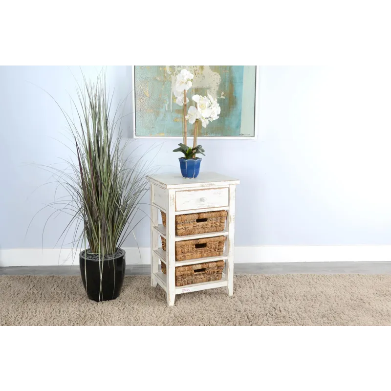 MARINA White Sand Storage Table