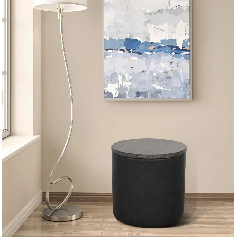 Malibu Pouf Accent Table/Stool w/Storage