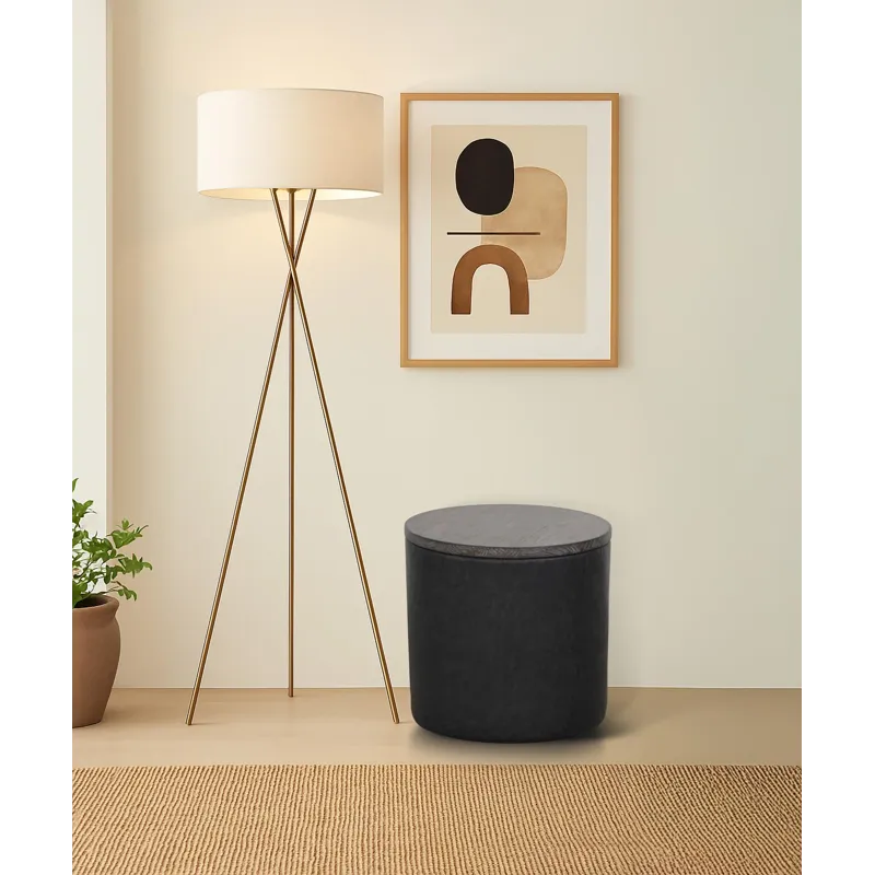 Malibu Pouf Accent Table/Stool w/Storage