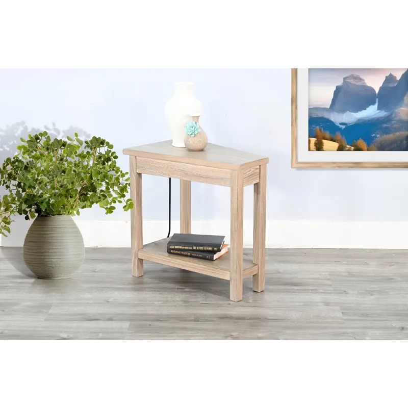 Chair Side Table W/ Power Strip