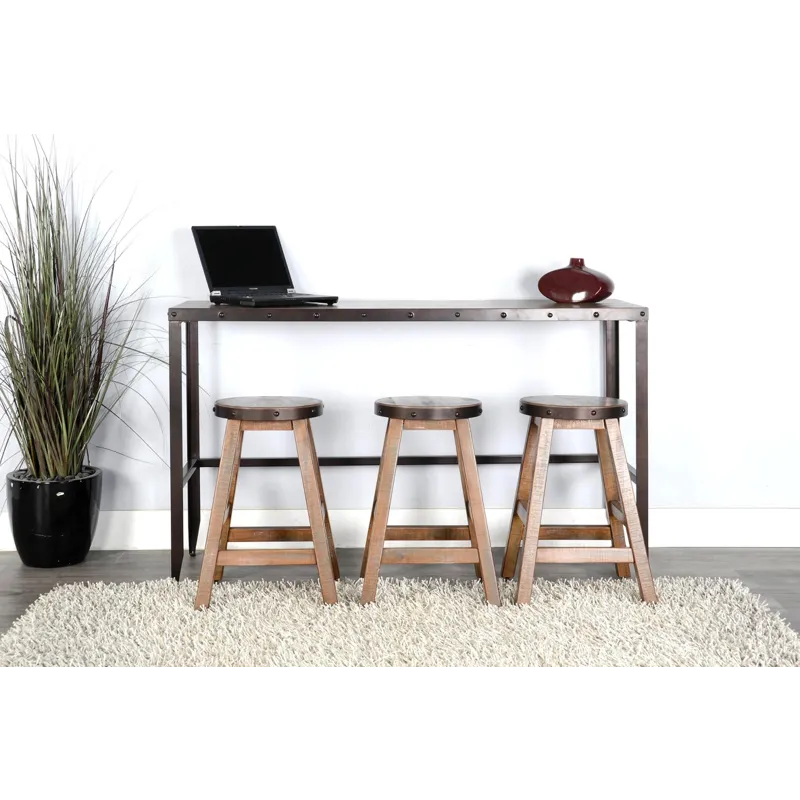 San Diego 24"H Stool, Wood Seat