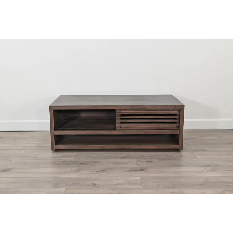 Coffee Table w/ Sliding Doors & Casters