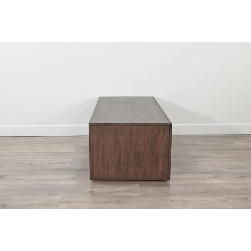 Coffee Table w/ Sliding Doors & Casters