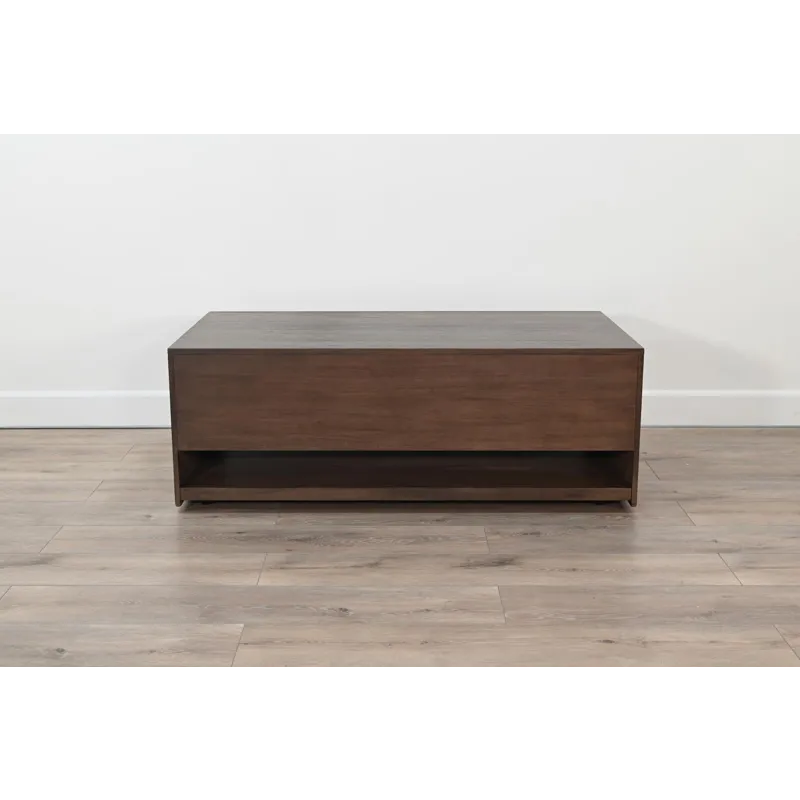 Coffee Table w/ Sliding Doors & Casters