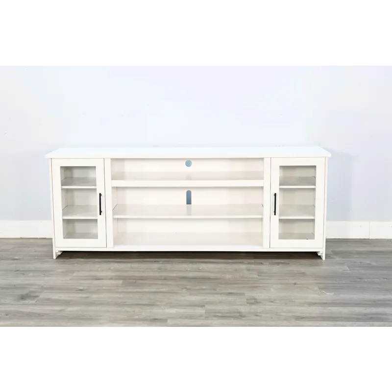 White Oak Console w/Fireplace Insert Option