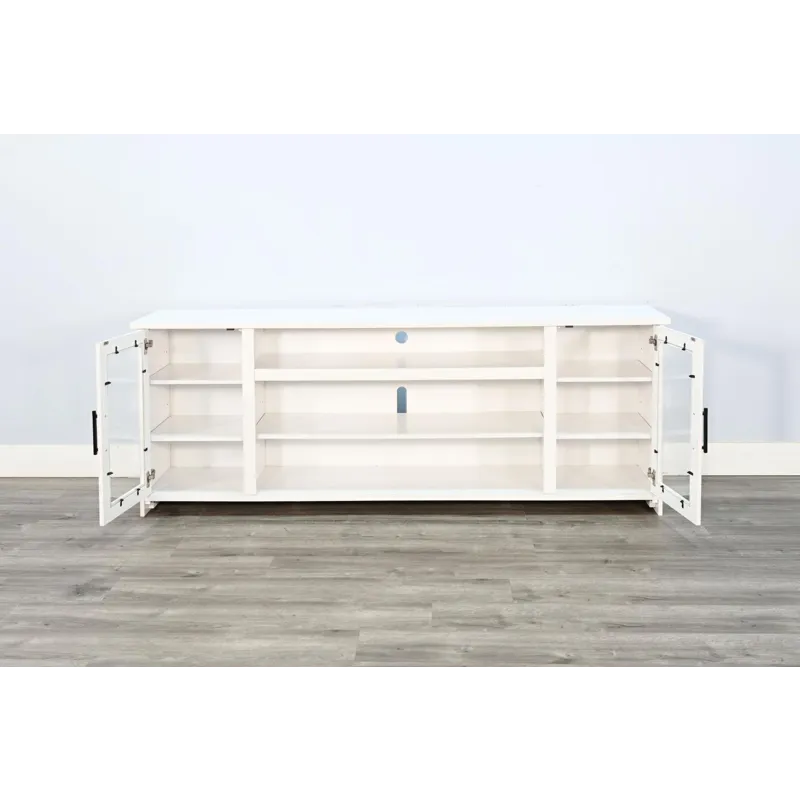 White Oak Console w/Fireplace Insert Option