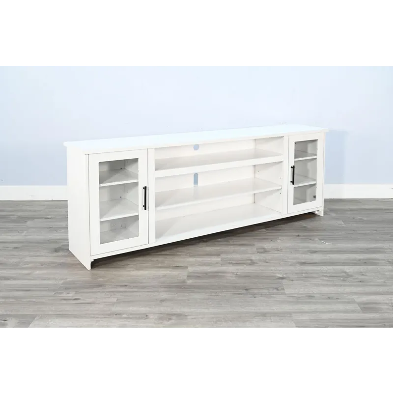 White Oak Console w/Fireplace Insert Option