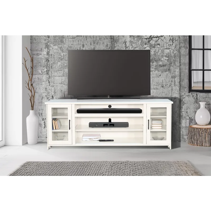 White Oak Console w/Fireplace Insert Option