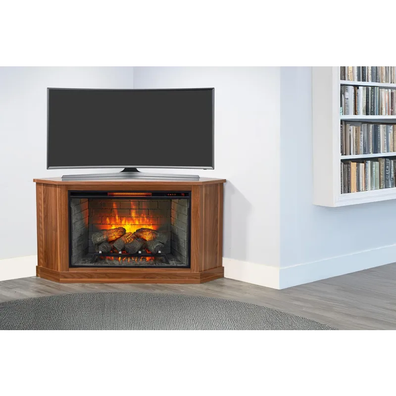 Corner Media Console w/33" Fireplace Insert Option