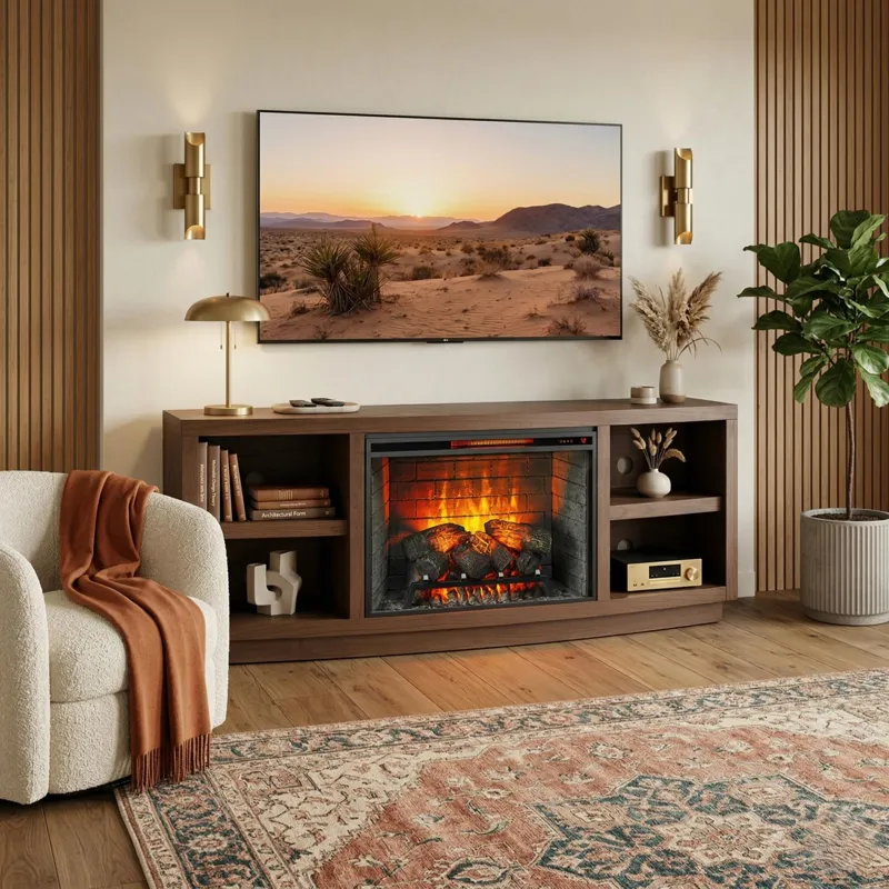Circ Media Cabinet w/ Fireplace Insert Option
