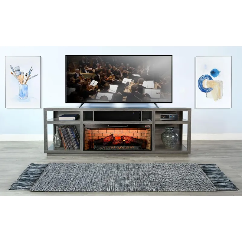 Jamie Melamine Console w/42" Fireplace Insert Option