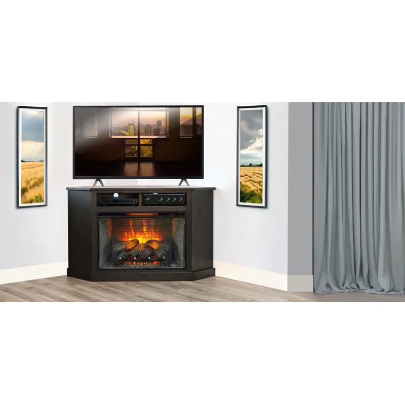 Corner Media Cabinet w/ 33" Fireplace Option