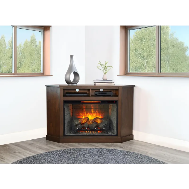 Corner Media Cabinet w/ 33" Fireplace Option