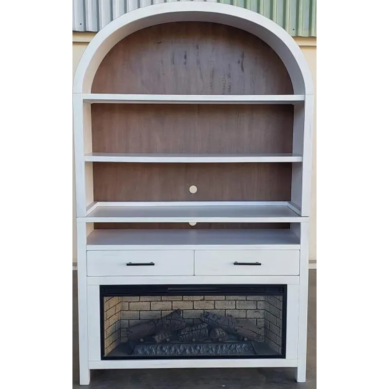 Wide Arch Bookcase w/ 42" Fireplace Option